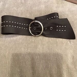 Michael Kors Brown Studded Belt with Gold Accents